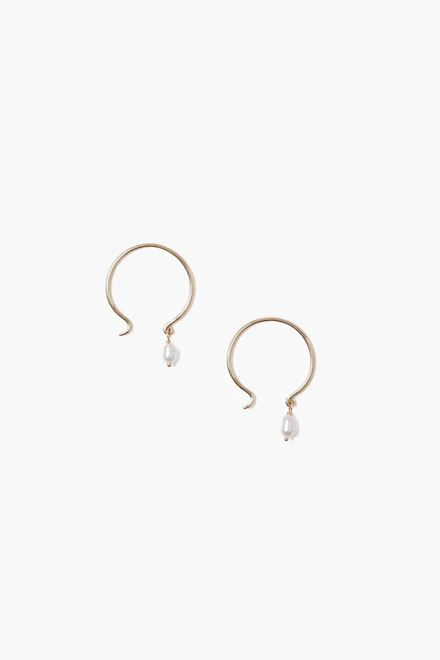 14k Belle Hoop Earrings Mini White Pearl Women Chan Luu Earrings
