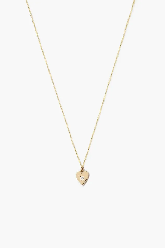 14k Gold Heart Necklace With Diamond Inlay Women Chan Luu Necklaces