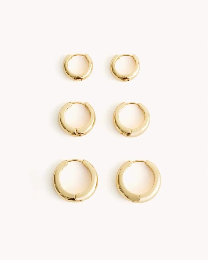 Accessories Billini Jewellery DIANCA 3 PACK EARRINGS GOLD PLATED 18K