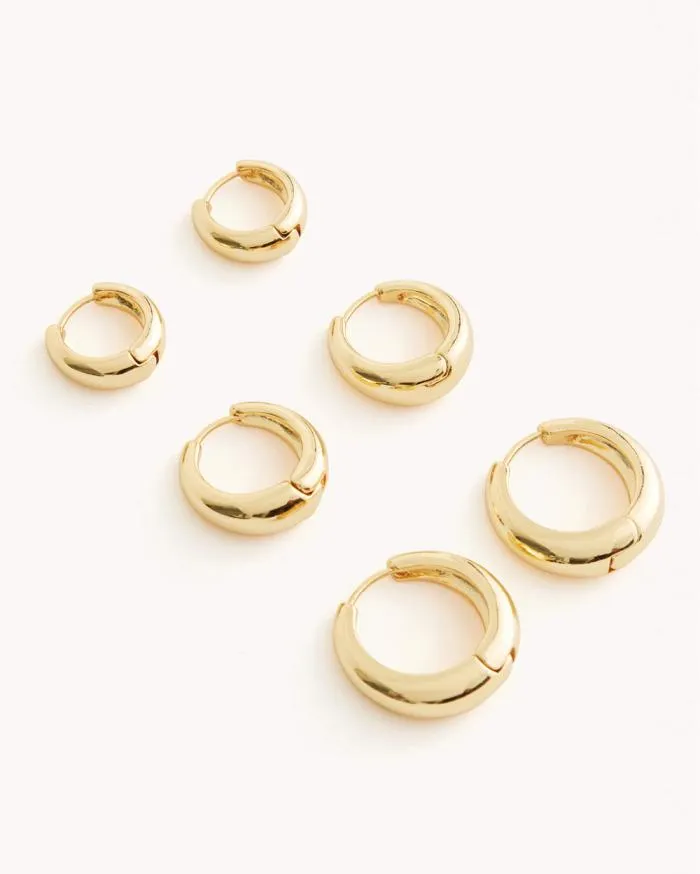 Accessories Billini Jewellery DIANCA 3 PACK EARRINGS GOLD PLATED 18K