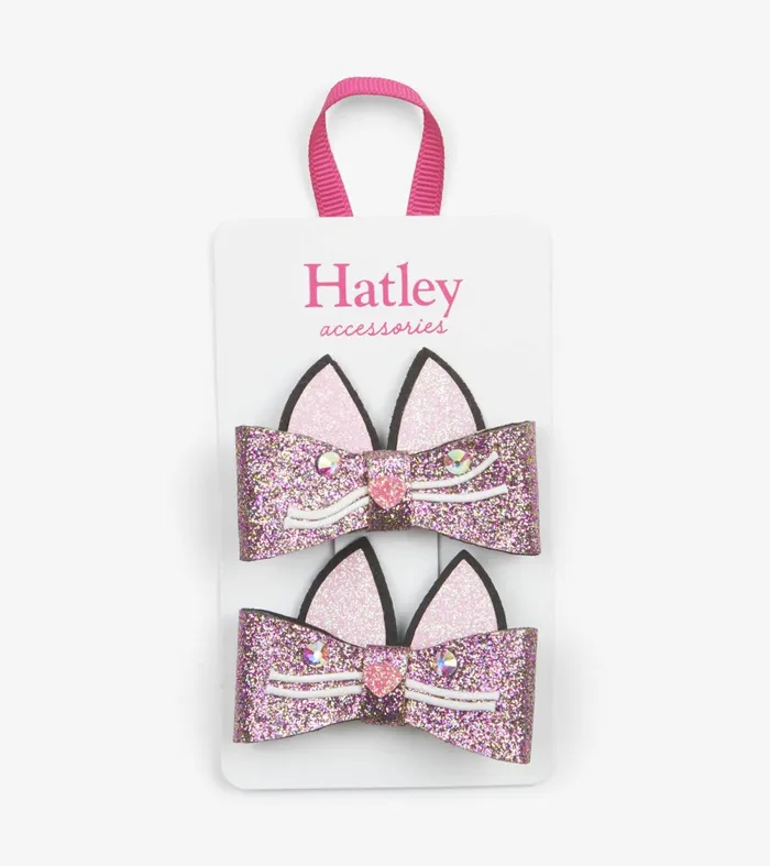 Accessories Girls Hatley Glitter Kitties Hair Clips