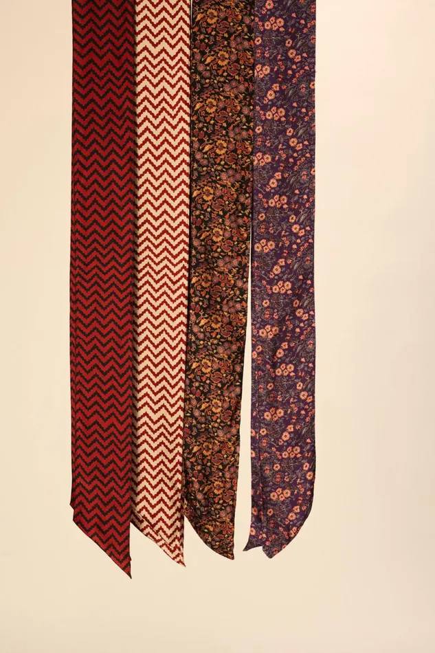 Accessories Shop Natalie Martin SASH BELT Block Zigzag Aubergine