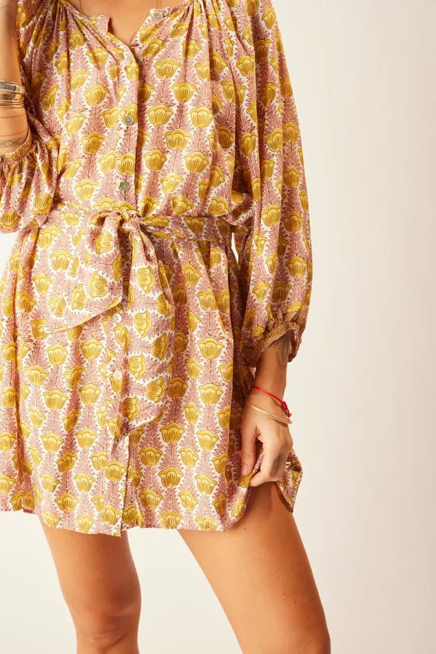 Accessories Shop Natalie Martin SHORT SASH BELT Tulip Print Bahamas Pink