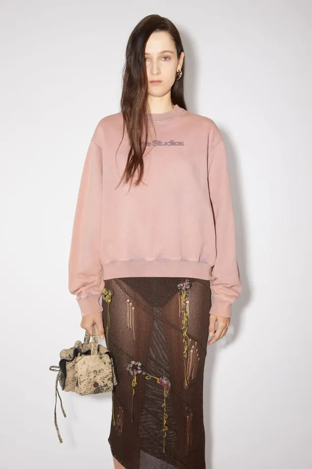 Acne Studios Blurred Logo Sweater Faded Purple Women Sweatshirts