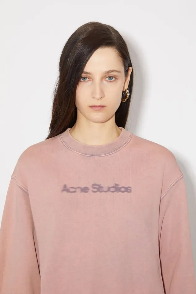 Acne Studios Blurred Logo Sweater Faded Purple Women Sweatshirts Acne Studios Blurred Logo Sweater Faded Purple Women Sweatshirts