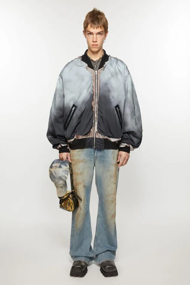 Acne Studios Bomber Jacket Faded Black Men Outerwear