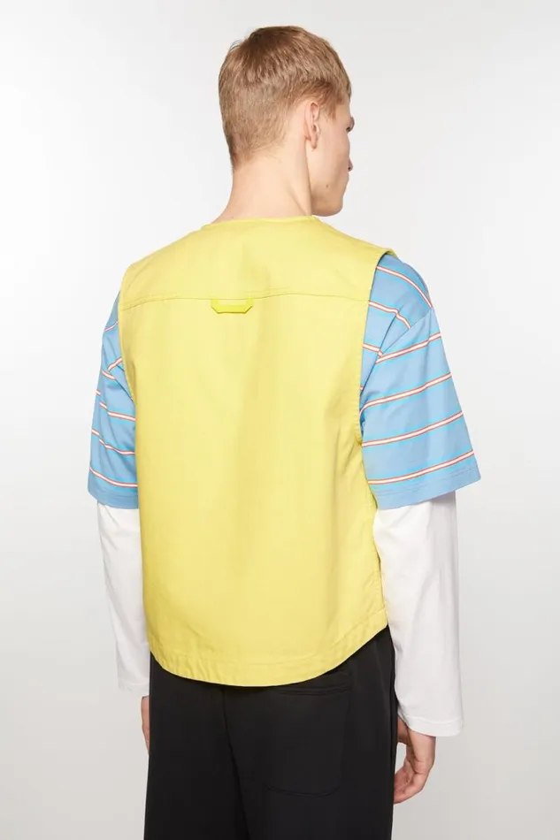 Acne Studios Canvas Vest Jacket Dusty Yellow Men Outerwear Acne Studios Canvas Vest Jacket Dusty Yellow Men Outerwear