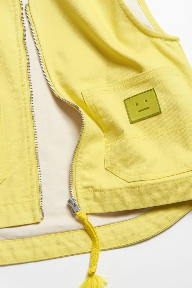 Acne Studios Canvas Vest Jacket Dusty Yellow Men Outerwear Acne Studios Canvas Vest Jacket Dusty Yellow Men Outerwear