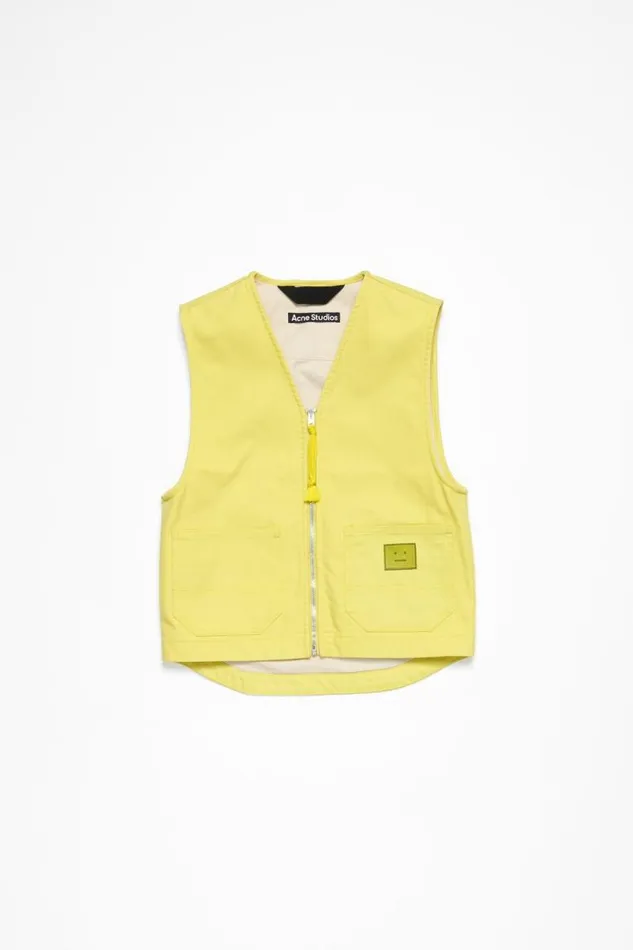 Acne Studios Canvas Vest Jacket Dusty Yellow Men Outerwear Acne Studios Canvas Vest Jacket Dusty Yellow Men Outerwear