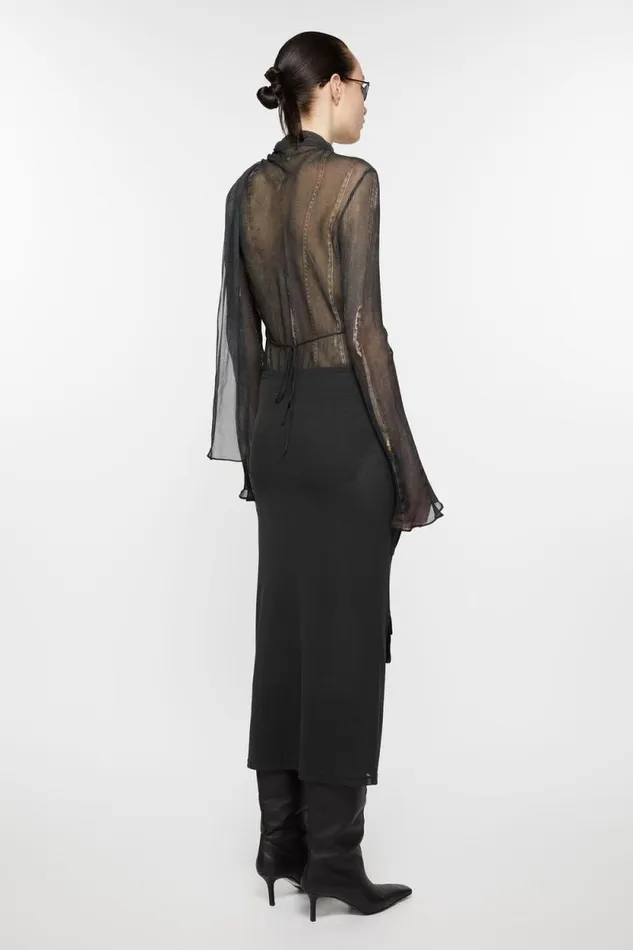 Acne Studios Cargo Mesh Skirt Anthracite Grey Women Skirts Acne Studios Cargo Mesh Skirt Anthracite Grey Women Skirts
