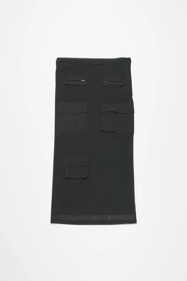 Acne Studios Cargo Mesh Skirt Anthracite Grey Women Skirts Acne Studios Cargo Mesh Skirt Anthracite Grey Women Skirts