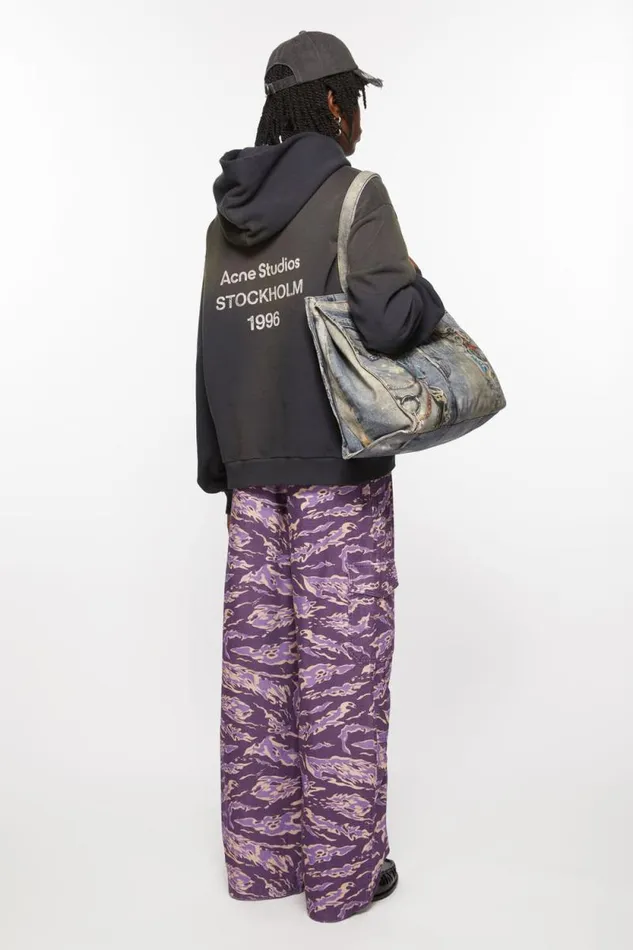 Acne Studios Cargo Print Trousers Purple Multi Men Trousers Acne Studios Cargo Print Trousers Purple Multi Men Trousers