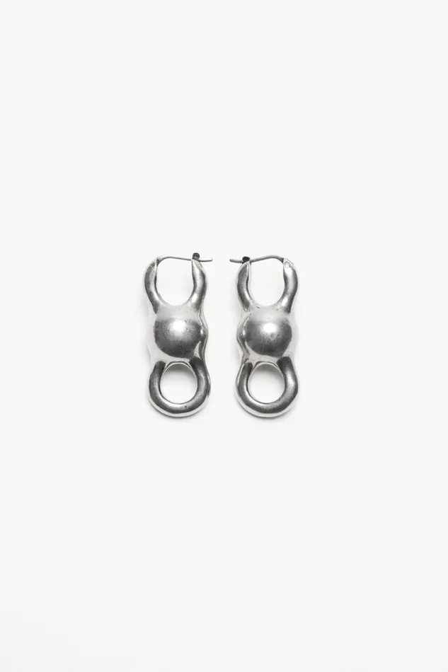Acne Studios Chain Earrings Antique Silver Men Jewellery
