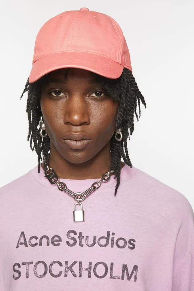 Acne Studios Cotton Twill Cap Pink Women Hats Acne Studios Cotton Twill Cap Pink Women Hats