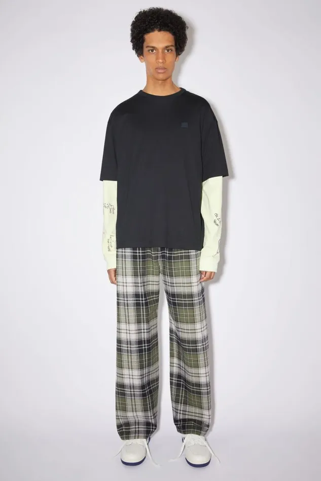 Acne Studios Crew Neck Tshirt Relaxed Fit Black Men Tshirts
