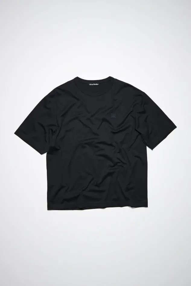 Acne Studios Crew Neck Tshirt Relaxed Fit Black Men Tshirts Acne Studios Crew Neck Tshirt Relaxed Fit Black Men Tshirts