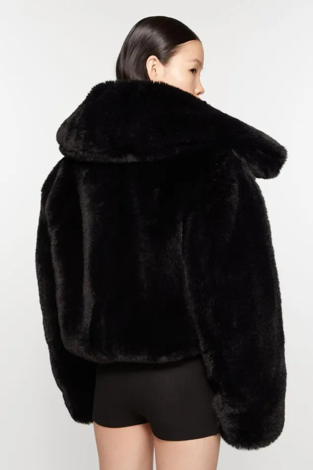 Acne Studios Fluffy Jacket Black Women Outerwear Acne Studios Fluffy Jacket Black Women Outerwear