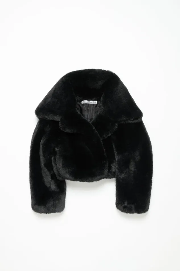 Acne Studios Fluffy Jacket Black Women Outerwear Acne Studios Fluffy Jacket Black Women Outerwear