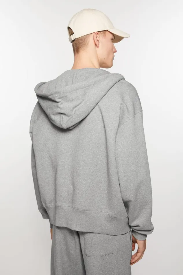 Acne Studios Hooded Zip Sweater Light Grey Melange Women Sweatshirts Acne Studios Hooded Zip Sweater Light Grey Melange Women Sweatshirts