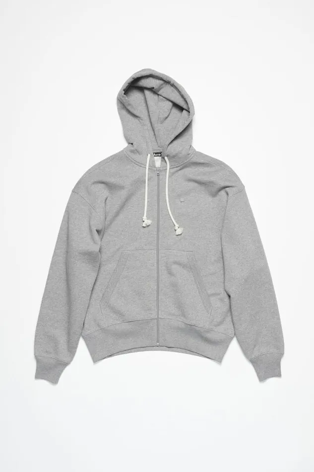 Acne Studios Hooded Zip Sweater Light Grey Melange Women Sweatshirts Acne Studios Hooded Zip Sweater Light Grey Melange Women Sweatshirts