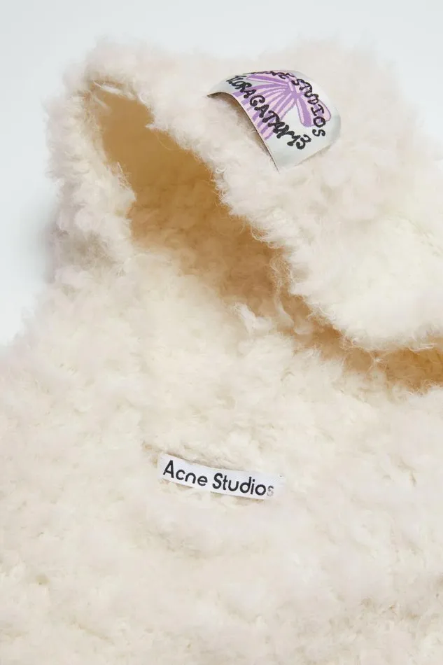 Acne Studios Hoodie Alpaca Blend White Men Knitwear Acne Studios Hoodie Alpaca Blend White Men Knitwear