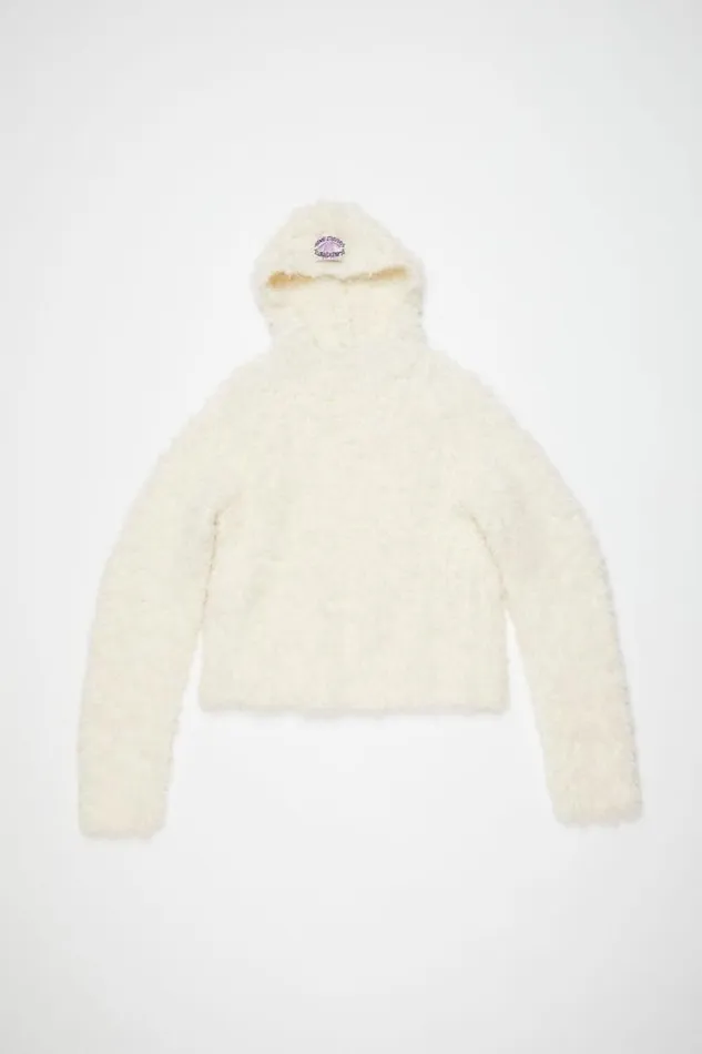 Acne Studios Hoodie Alpaca Blend White Men Knitwear Acne Studios Hoodie Alpaca Blend White Men Knitwear