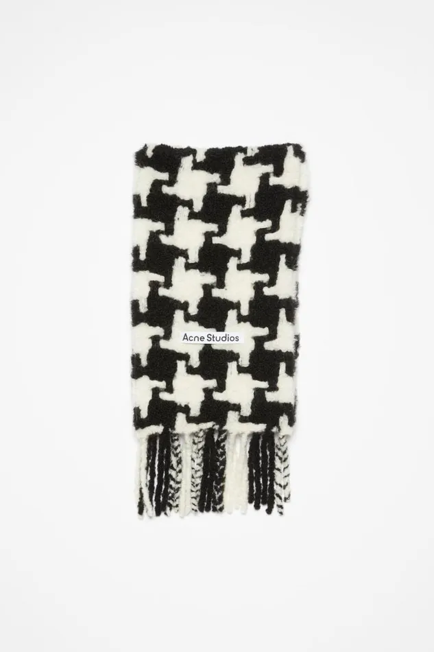 Acne Studios Houndstooth Scarf Whiteblack Women Scarves