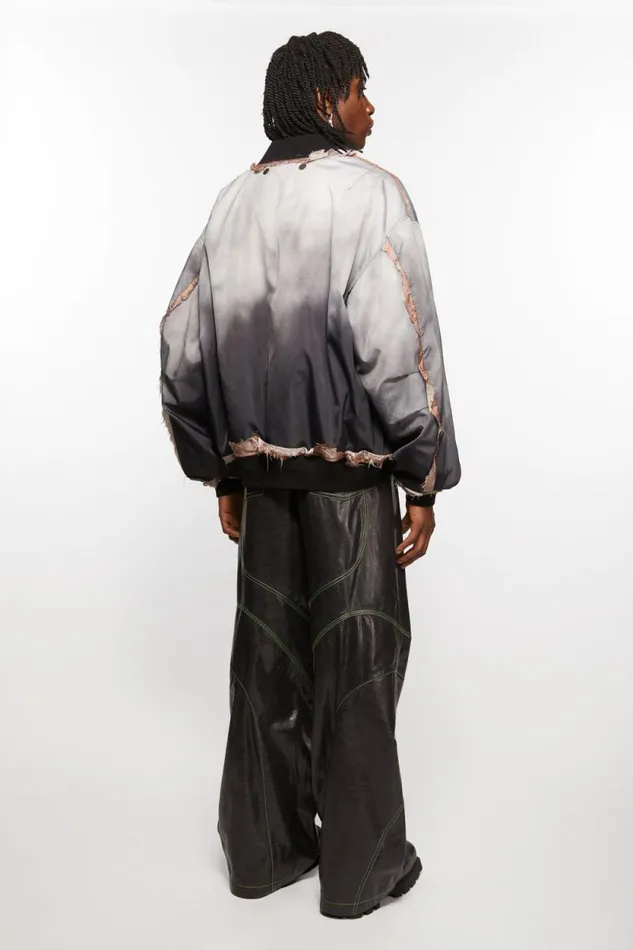 Acne Studios Leather Embroidered Trousers Anthracite Grey Men Trousers Acne Studios Leather Embroidered Trousers Anthracite Grey Men Trousers