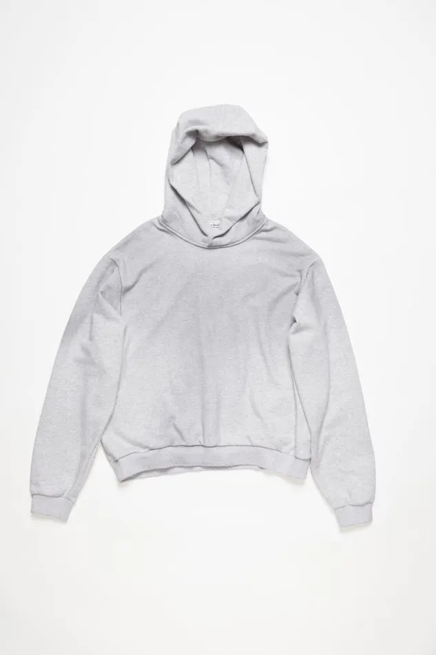 Acne Studios Logo Hooded Sweater Pale Grey Melange Women Sweatshirts Acne Studios Logo Hooded Sweater Pale Grey Melange Women Sweatshirts