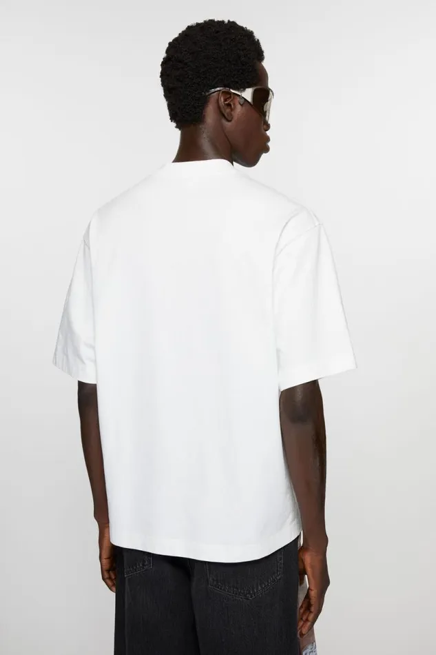 Acne Studios Logo Tshirt Optic White Men Tshirts Acne Studios Logo Tshirt Optic White Men Tshirts