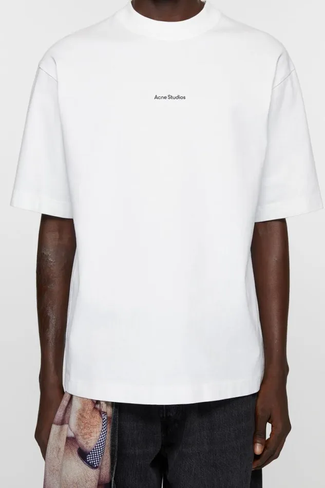 Acne Studios Logo Tshirt Optic White Men Tshirts Acne Studios Logo Tshirt Optic White Men Tshirts
