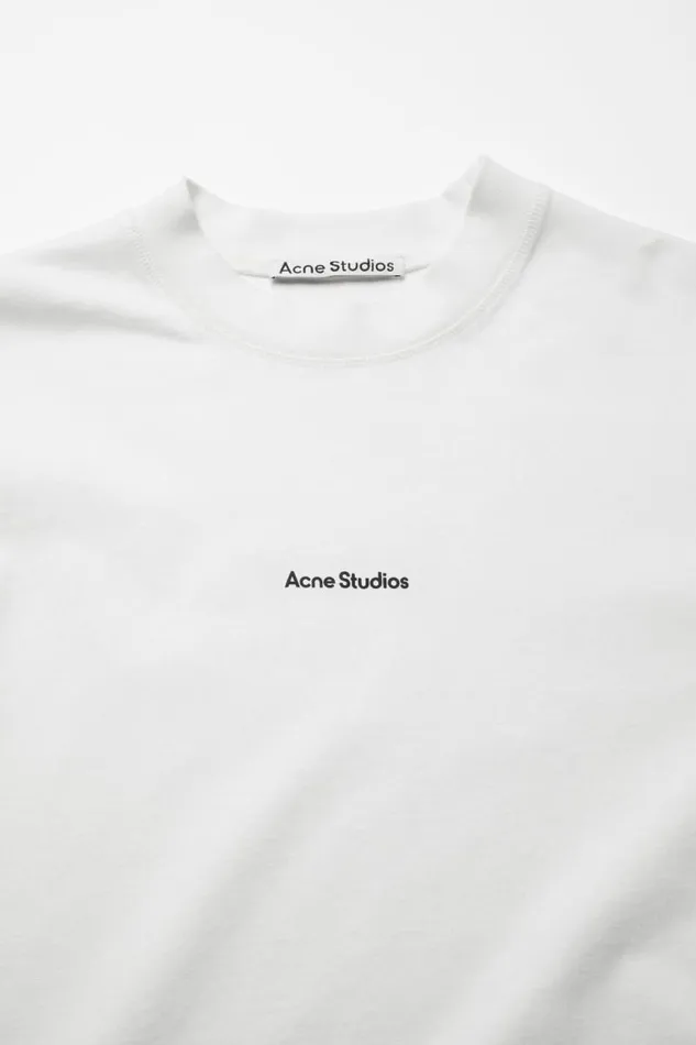 Acne Studios Logo Tshirt Optic White Men Tshirts Acne Studios Logo Tshirt Optic White Men Tshirts