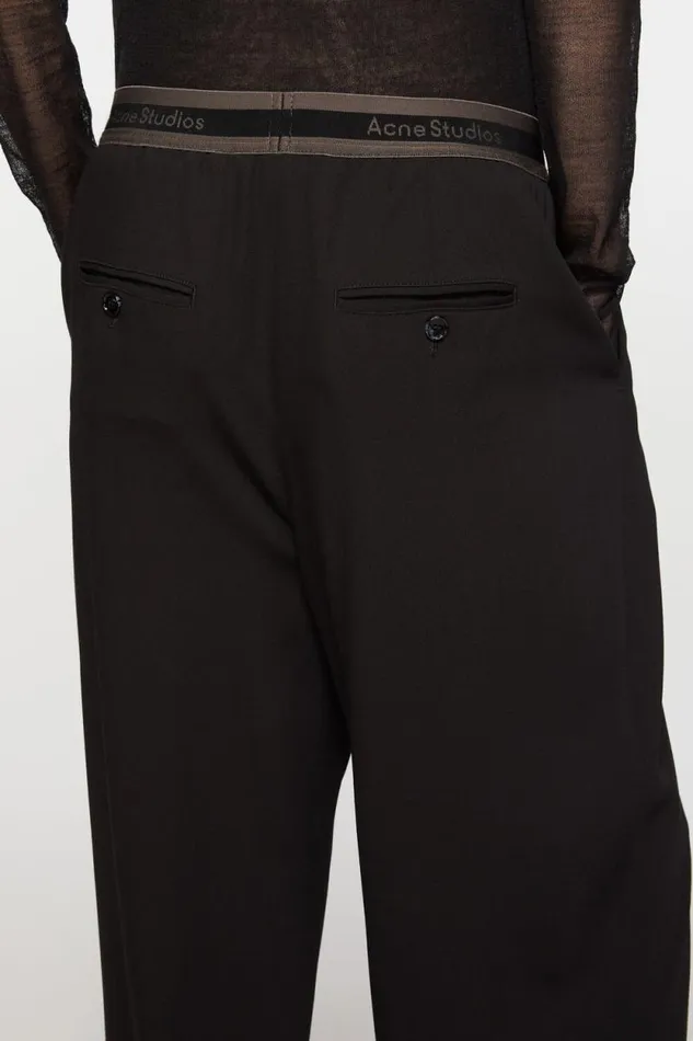 Acne Studios Logo Tape Trousers Black Women Trousers Acne Studios Logo Tape Trousers Black Women Trousers