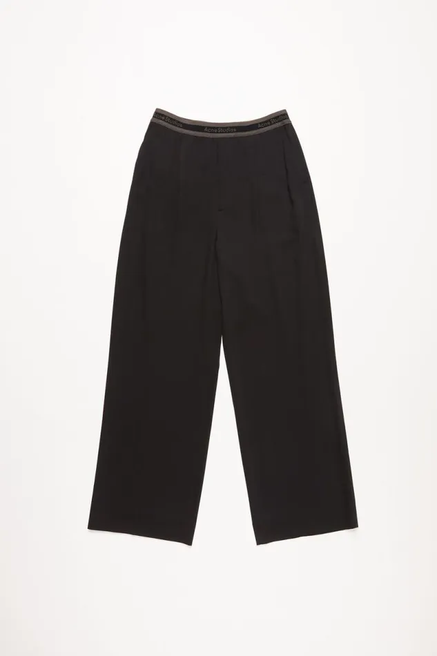 Acne Studios Logo Tape Trousers Black Women Trousers Acne Studios Logo Tape Trousers Black Women Trousers