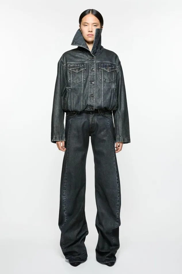 Acne Studios Loose Fit Jeans 8211 2006F Blackmid Blue Women Jeans