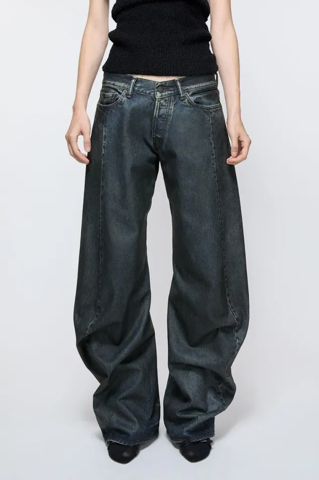 Acne Studios Loose Fit Jeans 8211 2006F Blackmid Blue Women Jeans Acne Studios Loose Fit Jeans 8211 2006F Blackmid Blue Women Jeans