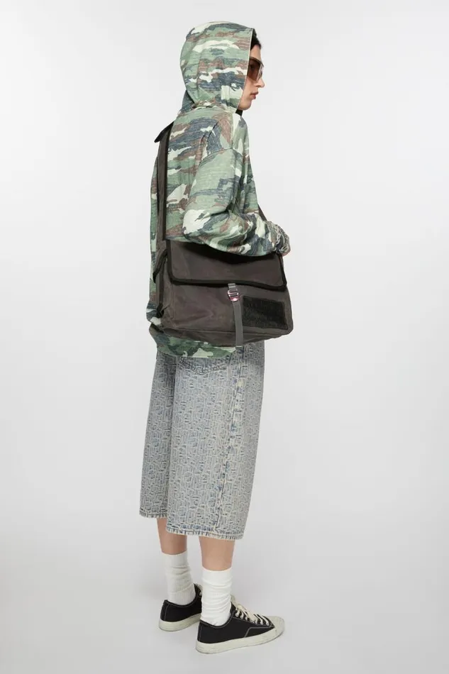 Acne Studios Messenger Bag Greyblack Men Bags Acne Studios Messenger Bag Greyblack Men Bags