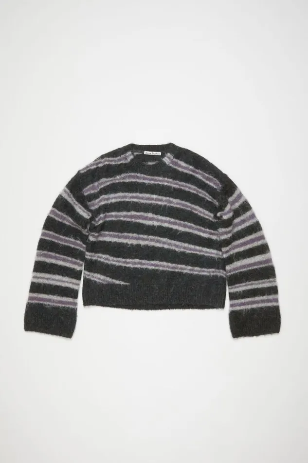 Acne Studios Mohair Blend Jumper Dark Grey Melangemulti Men Knitwear Acne Studios Mohair Blend Jumper Dark Grey Melangemulti Men Knitwear