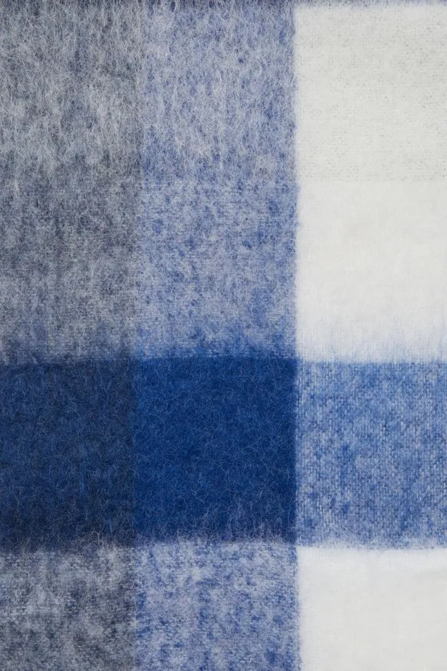 Acne Studios Mohair Checked Scarf Whitegreyroyal Blue Men Scarves Acne Studios Mohair Checked Scarf Whitegreyroyal Blue Men Scarves