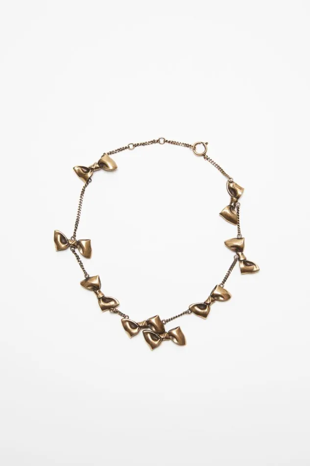 Acne Studios Multi Bow Necklace Antique Gold Men Jewellery