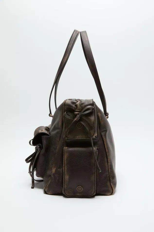 Acne Studios Multipocket Tote Bag Dark Brownbeige Women Bags Acne Studios Multipocket Tote Bag Dark Brownbeige Women Bags