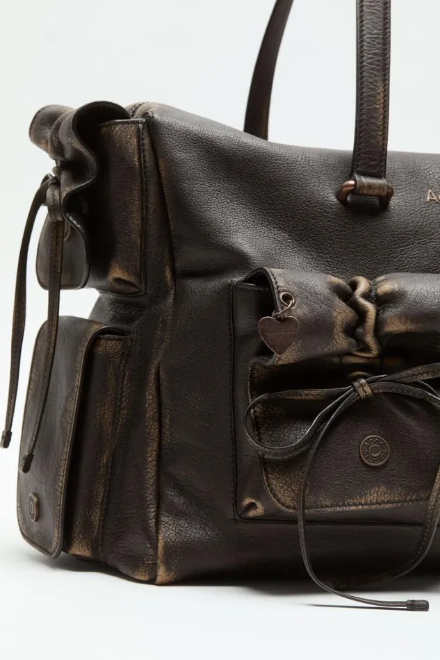 Acne Studios Multipocket Tote Bag Dark Brownbeige Women Bags Acne Studios Multipocket Tote Bag Dark Brownbeige Women Bags
