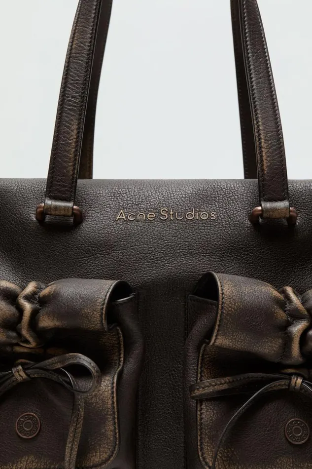 Acne Studios Multipocket Tote Bag Dark Brownbeige Women Bags Acne Studios Multipocket Tote Bag Dark Brownbeige Women Bags