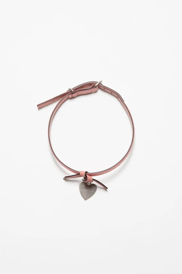 Acne Studios Musubi Charm Necklace Salmon Pink Men Jewellery
