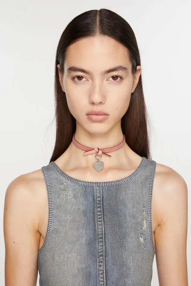 Acne Studios Musubi Charm Necklace Salmon Pink Men Jewellery Acne Studios Musubi Charm Necklace Salmon Pink Men Jewellery