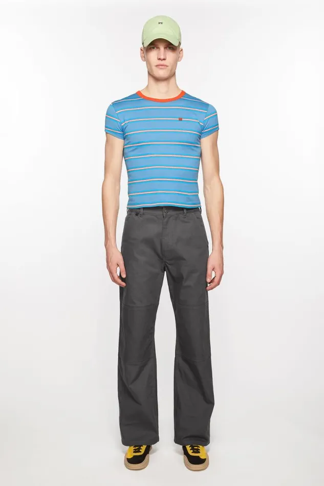 Acne Studios Patch Canvas Trousers Dark Grey Men Trousers