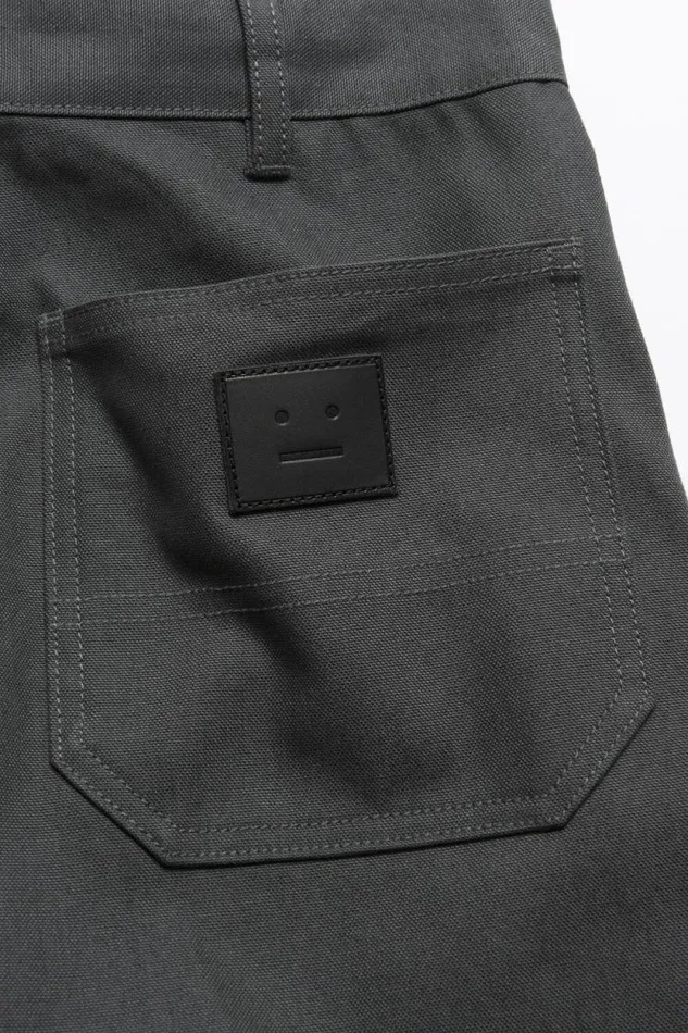 Acne Studios Patch Canvas Trousers Dark Grey Men Trousers Acne Studios Patch Canvas Trousers Dark Grey Men Trousers