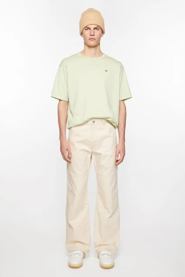 Acne Studios Patch Canvas Trousers Oatmeal Melange Women Trousers