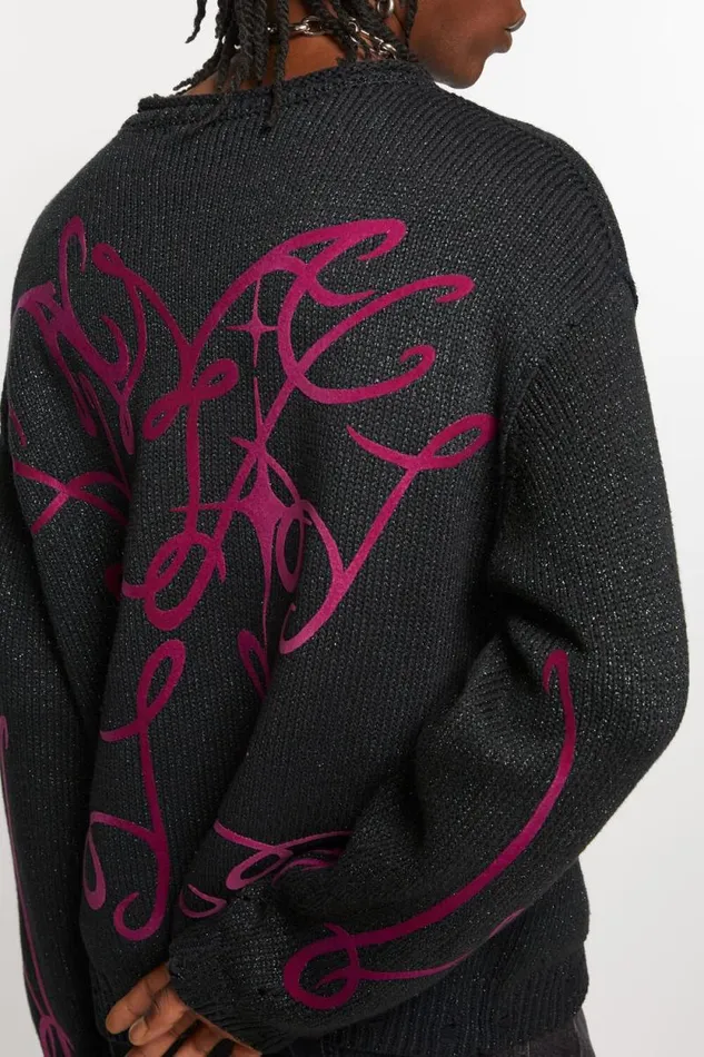 Acne Studios Printed Jumper Greymulti Men Knitwear Acne Studios Printed Jumper Greymulti Men Knitwear