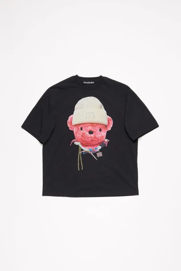 Acne Studios Printed Tshirt 8211 Relaxed Fit Black Women Tshirts Acne Studios Printed Tshirt 8211 Relaxed Fit Black Women Tshirts